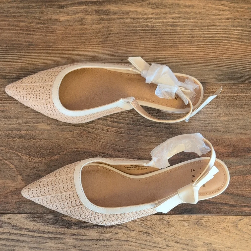 A New Day Raffia Milan Slingback Heels 6.5              M179 - Picture 3 of 7